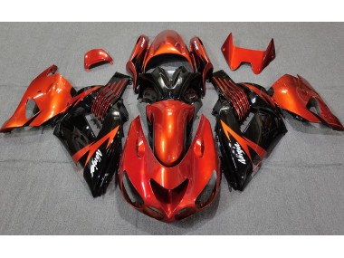 Gebranntes Orange Schwarz 2006-2011 Kawasaki ZX14R Motorrad Verkleidungen