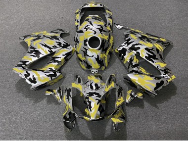 Gelb Tarnung 2002-2012 Honda VFR800 Motorrad Verkleidungen