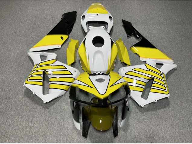 Gelb-Weiße Flügel 2005-2006 Honda CBR600RR Motorrad Verkleidungen Gelb-Weiße Flügel 2005-2006 Honda CBR600RR Motorrad Verkleidungen