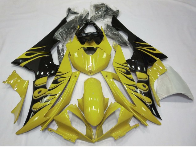 Gelber Flamme-Stil 2008-2016 Yamaha R6 Motorrad Verkleidungen Gelber Flamme-Stil 2008-2016 Yamaha R6 Motorrad Verkleidungen