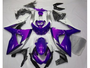 Glanz Lila & Weiß 2009-2016 Suzuki GSXR 1000 Motorrad Verkleidungen