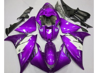 Glanz Lila & Weiß 2012-2014 Yamaha R1 Motorrad Verkleidungen
