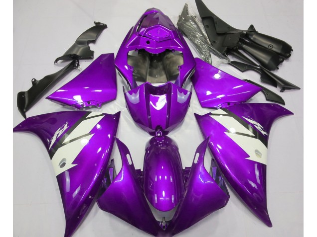 Glanz Lila & Weiß 2012-2014 Yamaha R1 Motorrad Verkleidungen Glanz Lila & Weiß 2012-2014 Yamaha R1 Motorrad Verkleidungen