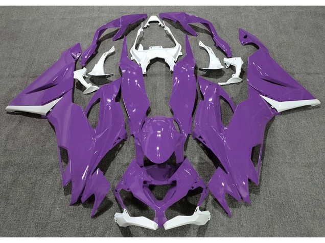 Glanz Lila & Weiß 2019-2023 Kawasaki ZX6R Motorrad Verkleidungen Glanz Lila & Weiß 2019-2023 Kawasaki ZX6R Motorrad Verkleidungen