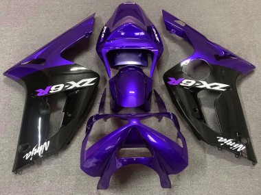 Glanz Lila & Schwarz 2003-2004 Kawasaki ZX6R Motorrad Verkleidungen