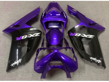 Glanz Lila & Schwarz 2003-2004 Kawasaki ZX6R Motorrad Verkleidungen