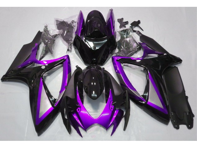 Glanz Lila & Schwarz 2006-2007 Suzuki GSXR 600-750 Motorrad Verkleidungen Glanz Lila & Schwarz 2006-2007 Suzuki GSXR 600-750 Motorrad Verkleidungen