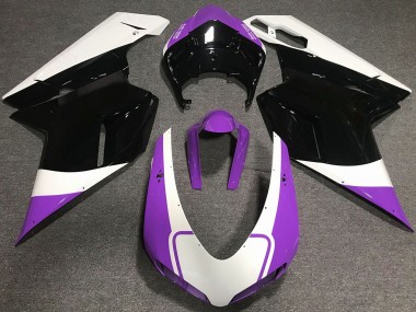 Glanz Lila Weiß & Schwarz 2007-2014 Ducati 848 1098 1198 Motorrad Verkleidungen