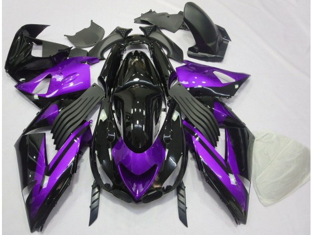 Glanz Lila & Schwarz Schlicht 2006-2011 Kawasaki ZX14R Motorrad Verkleidungen Glanz Lila & Schwarz Schlicht 2006-2011 Kawasaki ZX14R Motorrad Verkleidungen