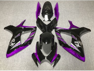 Glanz Lila & Schwarzes Design 2006-2007 Suzuki GSXR 600-750 Motorrad Verkleidungen