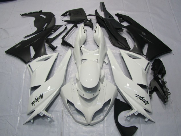 Glänzend Weiß 2009-2012 Kawasaki ZX6R Motorrad Verkleidungen Glänzend Weiß 2009-2012 Kawasaki ZX6R Motorrad Verkleidungen