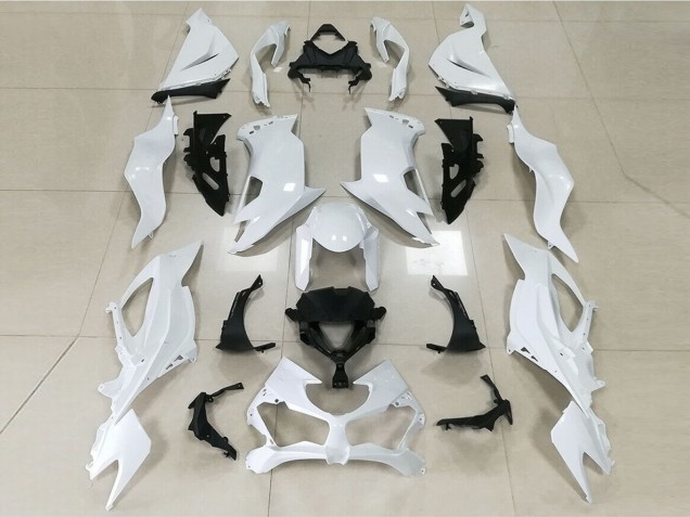 Glänzend Weiß 2019-2023 Kawasaki ZX6R Motorrad Verkleidungen Glänzend Weiß 2019-2023 Kawasaki ZX6R Motorrad Verkleidungen