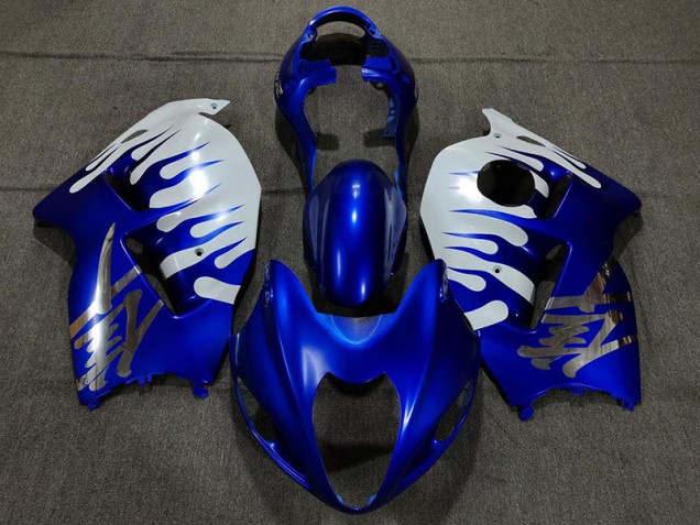 Glänzend Blau & Weiß 1997-2007 Suzuki GSXR 1300 Motorrad Verkleidungen Glänzend Blau & Weiß 1997-2007 Suzuki GSXR 1300 Motorrad Verkleidungen