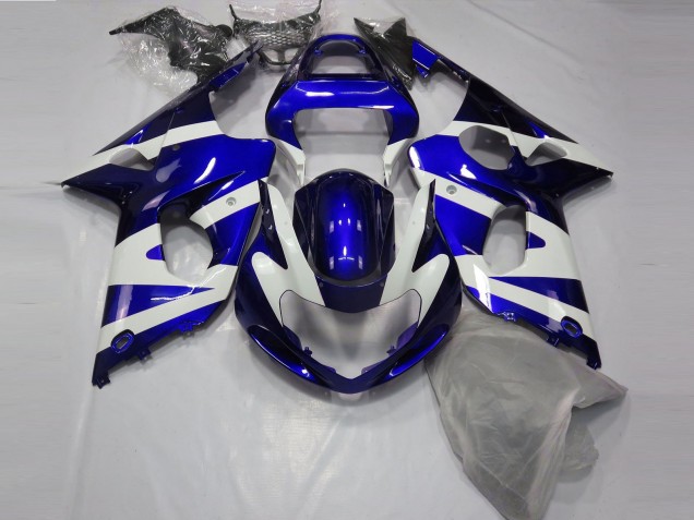 Glänzend Blau & Weiß 2000-2002 Suzuki GSXR 1000 Motorrad Verkleidungen Glänzend Blau & Weiß 2000-2002 Suzuki GSXR 1000 Motorrad Verkleidungen