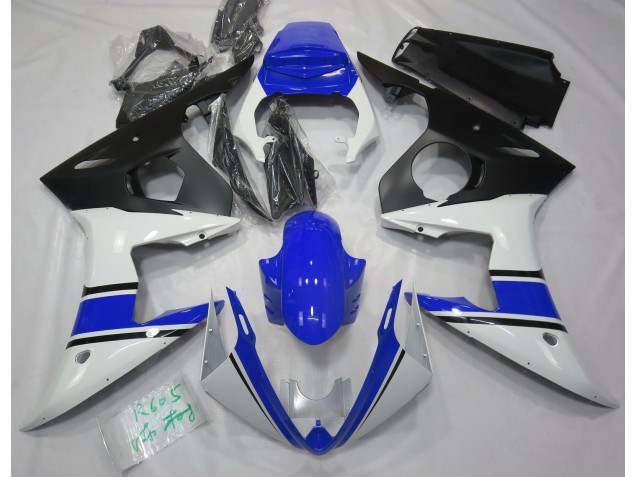 Glänzend Weiß & Blau 2003-2004 Yamaha R6 Motorrad Verkleidungen Glänzend Weiß & Blau 2003-2004 Yamaha R6 Motorrad Verkleidungen