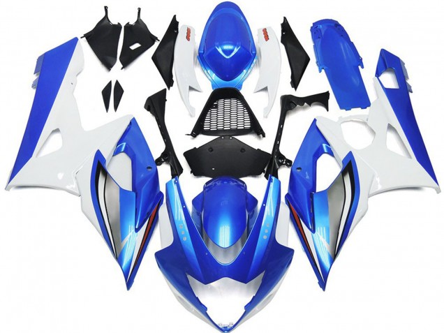 Glänzend Blau & Weiß 2005-2006 Suzuki GSXR 1000 Motorrad Verkleidungen Glänzend Blau & Weiß 2005-2006 Suzuki GSXR 1000 Motorrad Verkleidungen