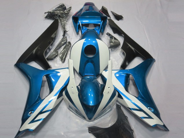 Glänzend Weiß & Blau 2006-2007 Honda CBR1000RR Motorrad Verkleidungen Glänzend Weiß & Blau 2006-2007 Honda CBR1000RR Motorrad Verkleidungen