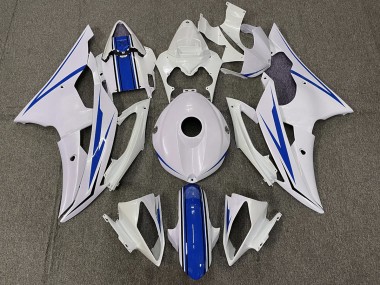 Glänzend Weiß & Blau 2008-2016 Yamaha R6 Motorrad Verkleidungen