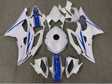 Glänzend Weiß & Blau 2008-2016 Yamaha R6 Motorrad Verkleidungen