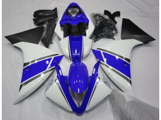 Glänzend Weiß & Blau 2009-2011 Yamaha R1 Motorrad Verkleidungen Glänzend Weiß & Blau 2009-2011 Yamaha R1 Motorrad Verkleidungen