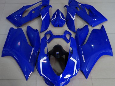 Glänzend Blau & Weiß 2011-2014 Ducati 1199 Motorrad Verkleidungen