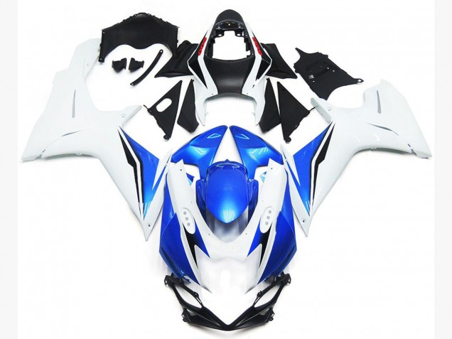 Glänzend Weiß & Blau 2011-2024 Suzuki GSXR 600-750 Motorrad Verkleidungen Glänzend Weiß & Blau 2011-2024 Suzuki GSXR 600-750 Motorrad Verkleidungen