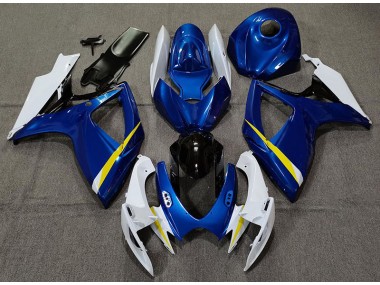 Glänzend Blau Weiß & Gelb 2006-2007 Suzuki GSXR 600-750 Motorrad Verkleidungen
