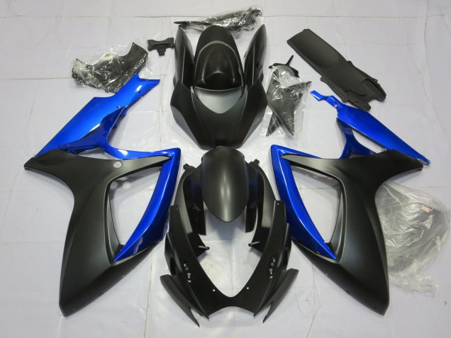 Glänzend Blau & Matt Schwarz 2006-2007 Suzuki GSXR 600-750 Motorrad Verkleidungen Glänzend Blau & Matt Schwarz 2006-2007 Suzuki GSXR 600-750 Motorrad Verkleidungen