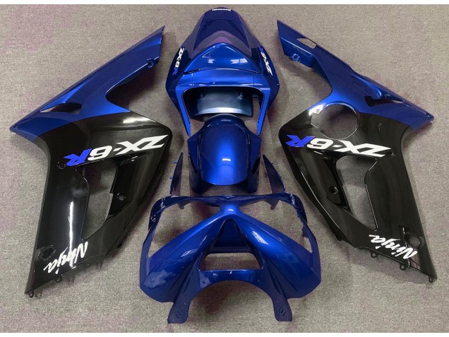 Glänzend Blau & Schwarz 2003-2004 Kawasaki ZX6R Motorrad Verkleidungen