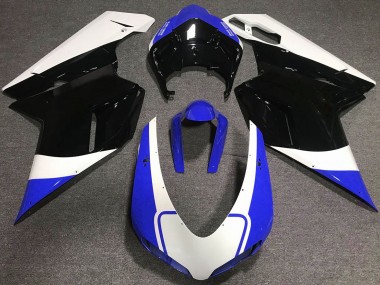 Glänzend Blau Weiß & Schwarz 2007-2014 Ducati 848 1098 1198 Motorrad Verkleidungen