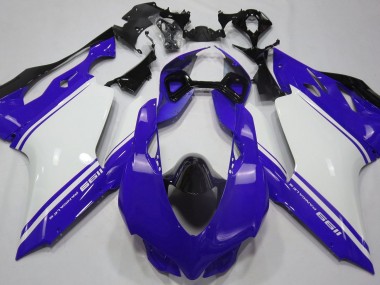 Glänzend Blau Weiß & Schwarz 2011-2014 Ducati 1199 Motorrad Verkleidungen