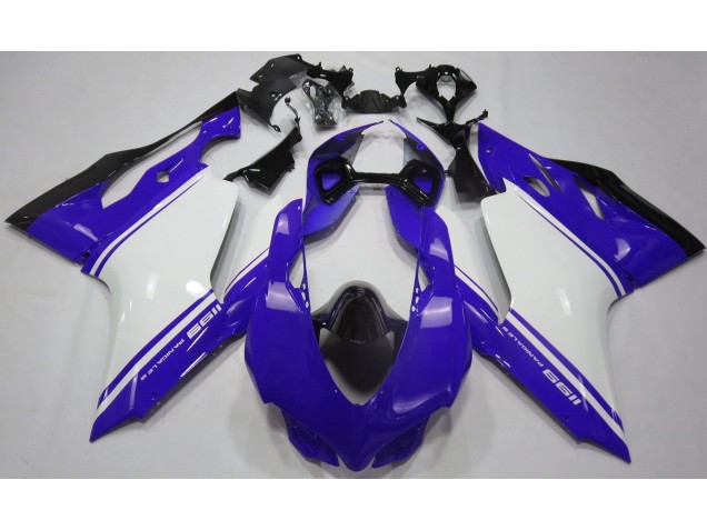 Glänzend Blau Weiß & Schwarz 2011-2014 Ducati 1199 Motorrad Verkleidungen Glänzend Blau Weiß & Schwarz 2011-2014 Ducati 1199 Motorrad Verkleidungen