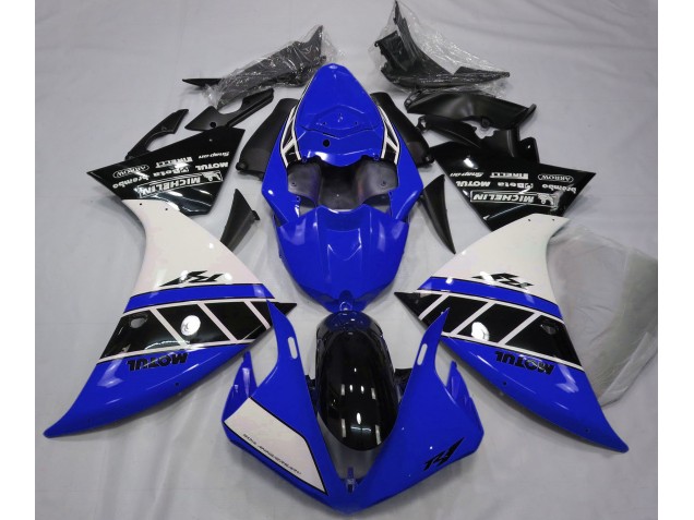 Glänzend Blau Weiß & Schwarz 2012-2014 Yamaha R1 Motorrad Verkleidungen Glänzend Blau Weiß & Schwarz 2012-2014 Yamaha R1 Motorrad Verkleidungen