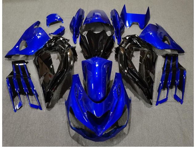 Glänzend Blau & Schwarz 2012-2021 Kawasaki ZX14R Motorrad Verkleidungen Glänzend Blau & Schwarz 2012-2021 Kawasaki ZX14R Motorrad Verkleidungen