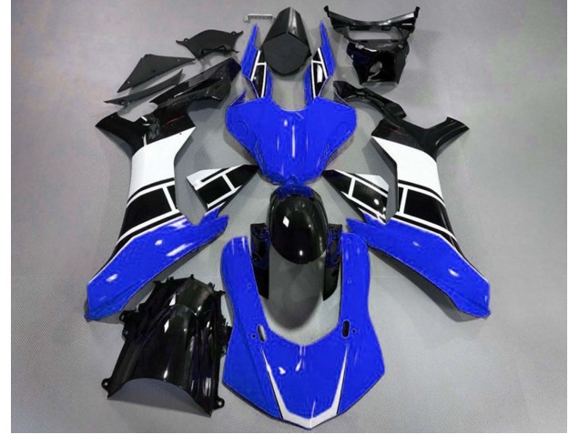 Glänzend Blau Weiß & Schwarz 2015-2019 Yamaha R1 Motorrad Verkleidungen Glänzend Blau Weiß & Schwarz 2015-2019 Yamaha R1 Motorrad Verkleidungen