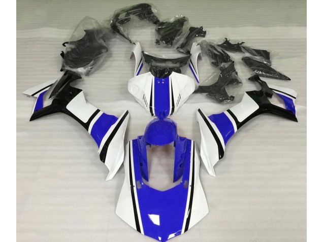 Glänzend Weiß Blau & Schwarz 2015-2019 Yamaha R1 Motorrad Verkleidungen Glänzend Weiß Blau & Schwarz 2015-2019 Yamaha R1 Motorrad Verkleidungen