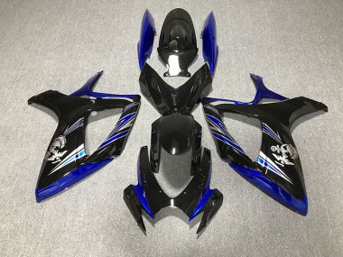 Glänzend Blau & Schwarz Custom 2006-2007 Suzuki GSXR 600-750 Motorrad Verkleidungen