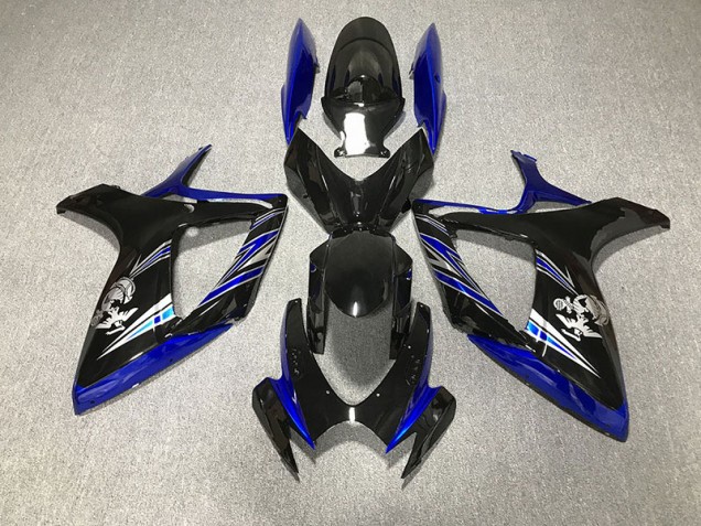 Glänzend Blau & Schwarz Custom 2006-2007 Suzuki GSXR 600-750 Motorrad Verkleidungen Glänzend Blau & Schwarz Custom 2006-2007 Suzuki GSXR 600-750 Motorrad Verkleidungen