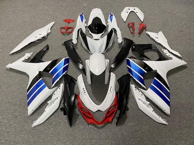 Glänzend Weiß Blau Schwarz & Rot 2009-2016 Suzuki GSXR 1000 Motorrad Verkleidungen Glänzend Weiß Blau Schwarz & Rot 2009-2016 Suzuki GSXR 1000 Motorrad Verkleidungen