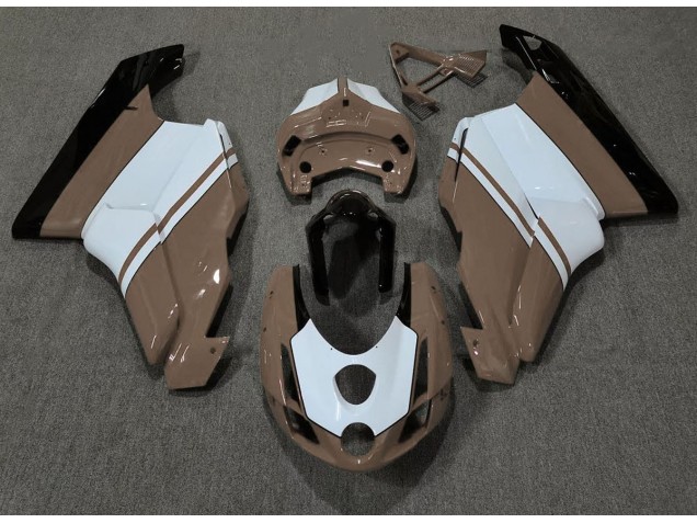 Glänzend Braun & Weiß 2003-2004 Ducati 749 999 Motorrad Verkleidungen Glänzend Braun & Weiß 2003-2004 Ducati 749 999 Motorrad Verkleidungen