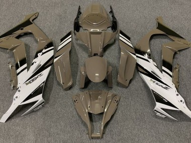 Glänzend Braun & Weiß 2011-2015 Kawasaki ZX10R Motorrad Verkleidungen