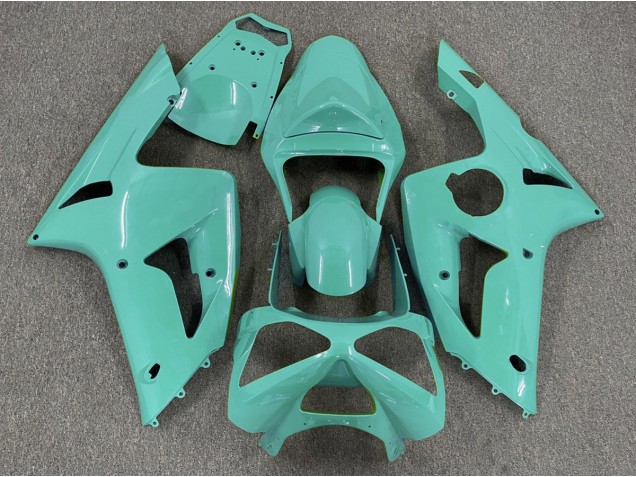 Glänzend Cyan Plain 2003-2004 Kawasaki ZX6R Motorrad Verkleidungen
