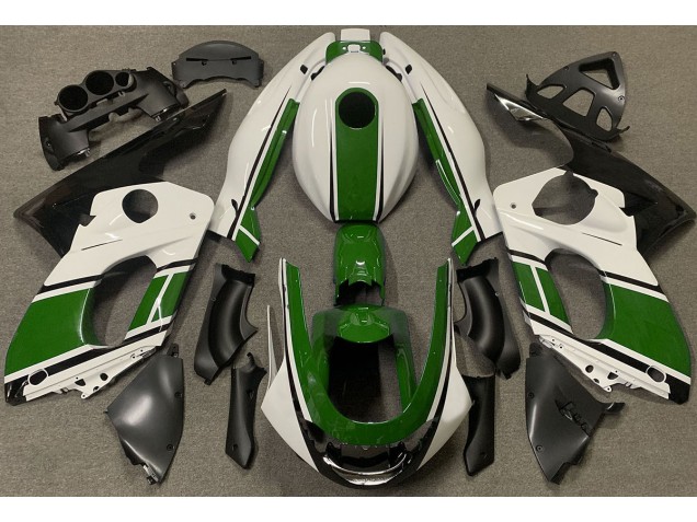 Glänzend Weiß & Dunkelgrün 1998-2007 Yamaha YZF600 Motorrad Verkleidungen Glänzend Weiß & Dunkelgrün 1998-2007 Yamaha YZF600 Motorrad Verkleidungen