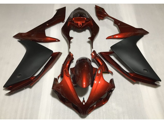 Glänzend Dunkelorange & Schwarz 2007-2008 Yamaha R1 Motorrad Verkleidungen Glänzend Dunkelorange & Schwarz 2007-2008 Yamaha R1 Motorrad Verkleidungen