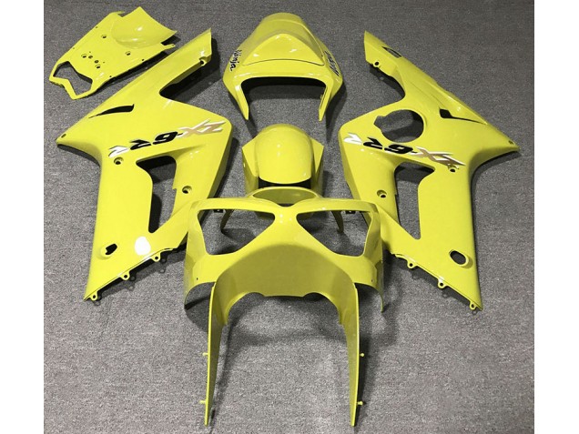 Glänzend Gelb 2003-2004 Kawasaki ZX6R Motorrad Verkleidungen Glänzend Gelb 2003-2004 Kawasaki ZX6R Motorrad Verkleidungen
