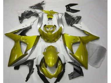 Glänzend Gelb & Weiß 2009-2016 Suzuki GSXR 1000 Motorrad Verkleidungen