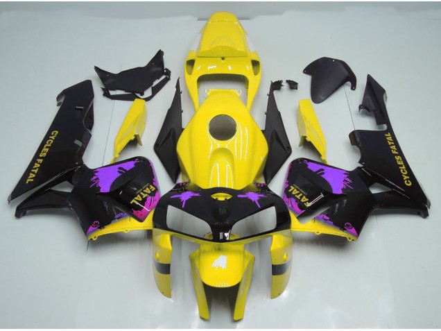 Glänzend Gelb & Lila Mit Spritzern 2005-2006 Honda CBR600RR Motorrad Verkleidungen Glänzend Gelb & Lila Mit Spritzern 2005-2006 Honda CBR600RR Motorrad Verkleidungen