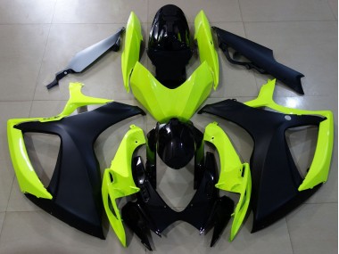 Glänzend Gelb & Schwarz 2006-2007 Suzuki GSXR 600-750 Motorrad Verkleidungen