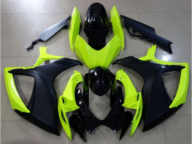 Glänzend Gelb & Schwarz 2006-2007 Suzuki GSXR 600-750 Motorrad Verkleidungen Glänzend Gelb & Schwarz 2006-2007 Suzuki GSXR 600-750 Motorrad Verkleidungen