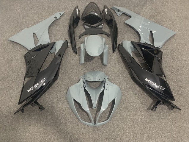Glänzend Grau & Schwarz 2009-2012 Kawasaki ZX6R Motorrad Verkleidungen Glänzend Grau & Schwarz 2009-2012 Kawasaki ZX6R Motorrad Verkleidungen